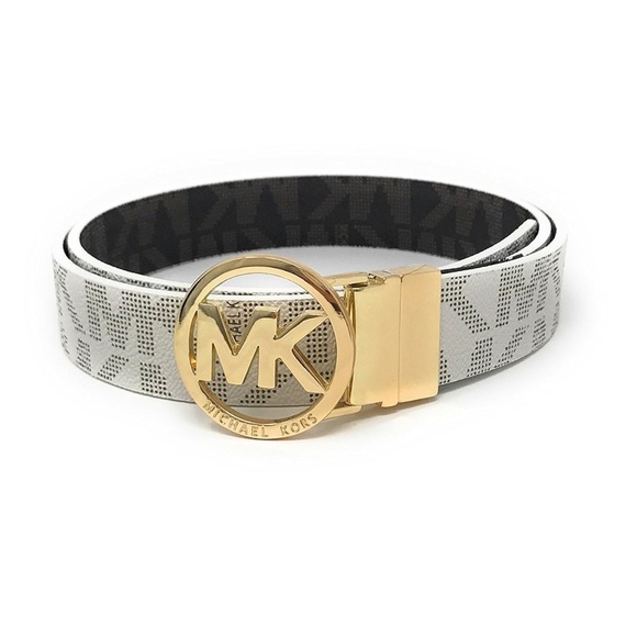 Michael Kors Gold Logo White Belt New without tags!! - Picture 2 of 8
